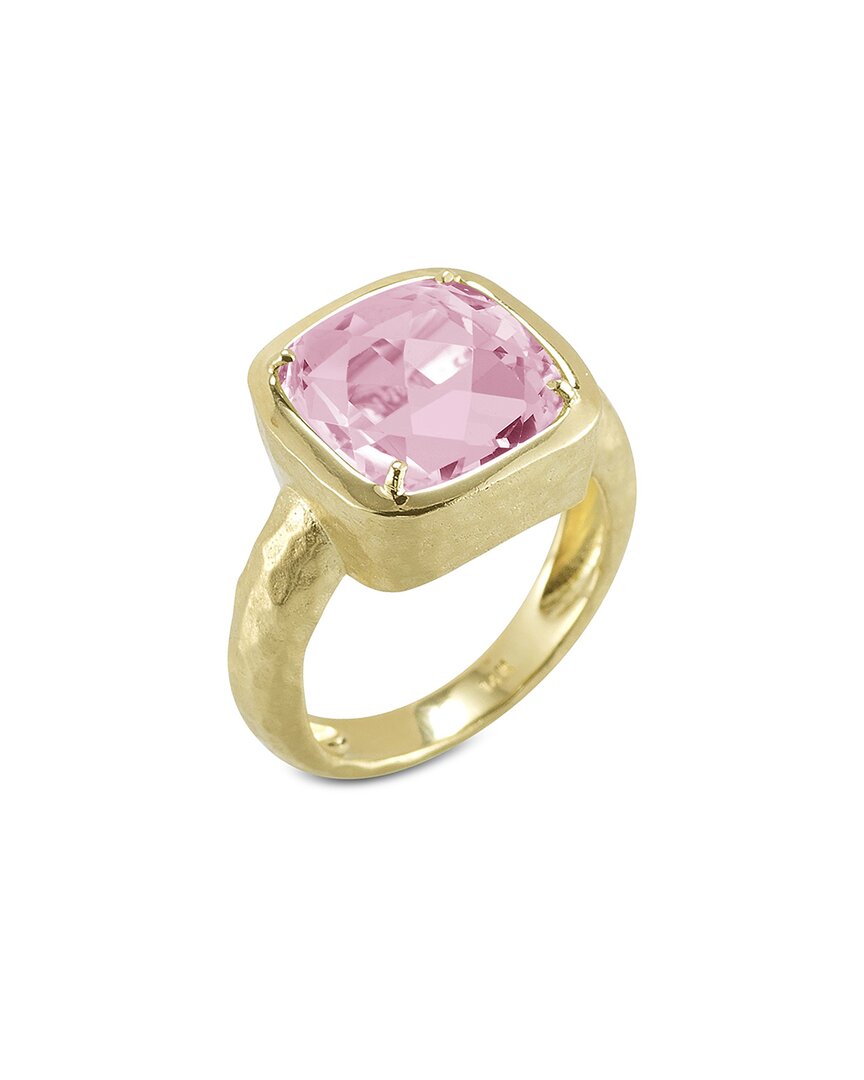 I. Reiss 14k 6.00 Ct. Tw. Diamond & Rose Quartz Cocktail Ring