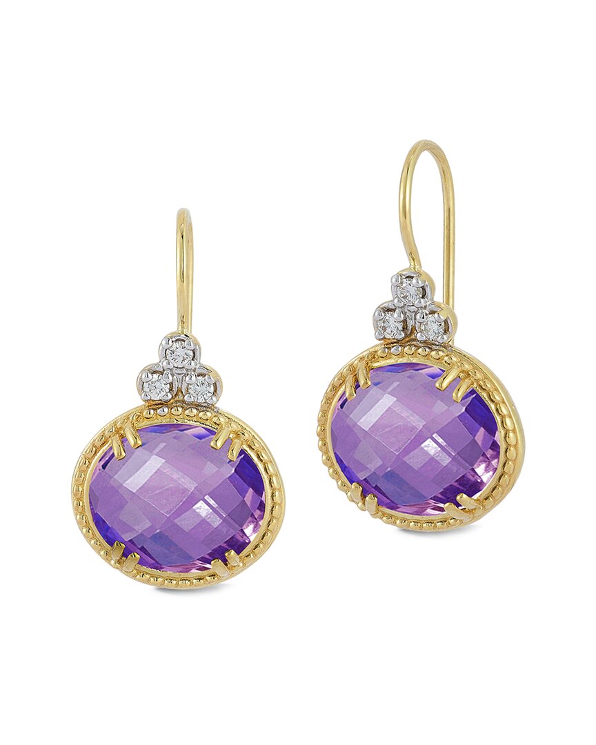 I. Reiss 14k 7.93 Ct. Tw. Diamond & Amethyst Earrings