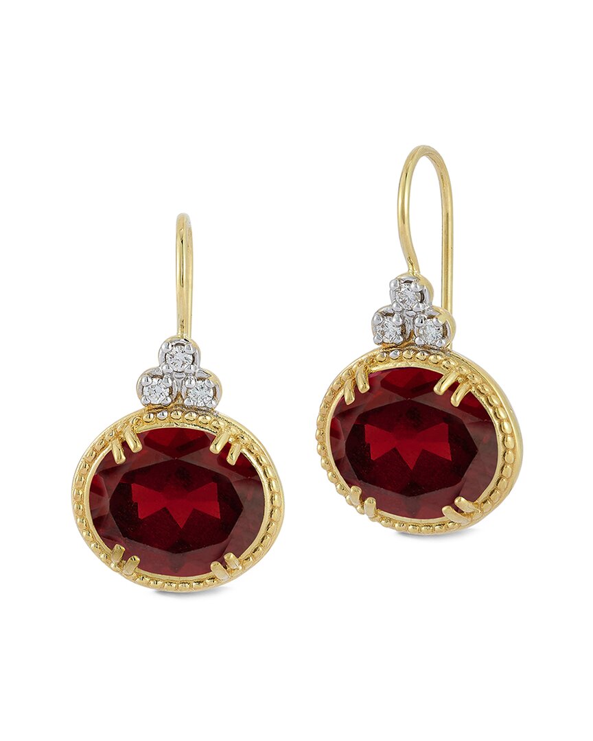 I. Reiss 14k 10.49 Ct. Tw. Diamond & Garnet Earrings