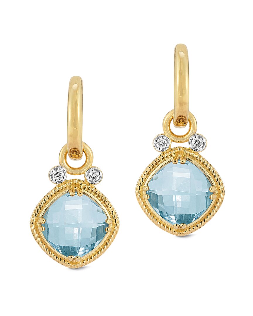 I. Reiss 14k 5.14 Ct. Tw. Diamond & Blue Topaz Earrings