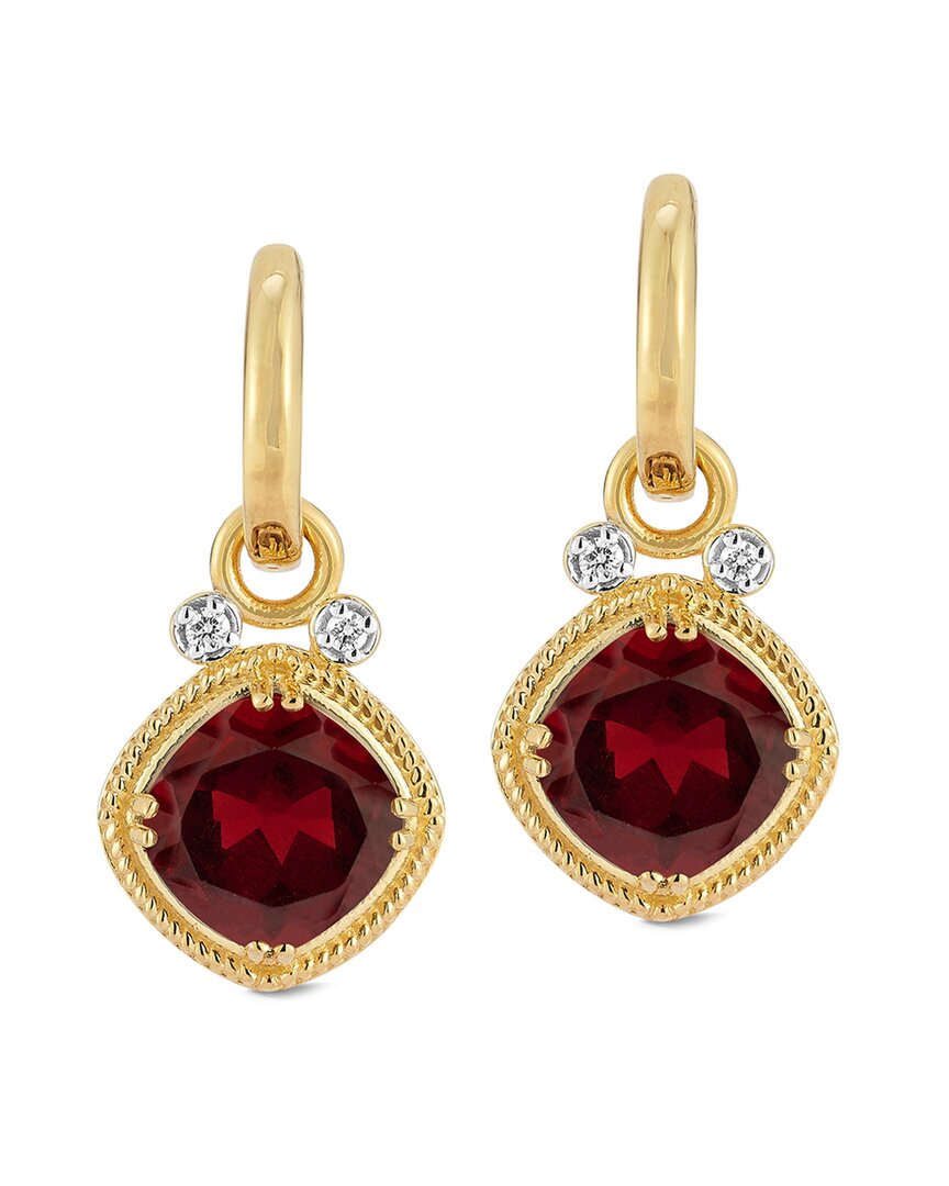 I. Reiss 14k 4.14 Ct. Tw. Diamond & Garnet Earrings