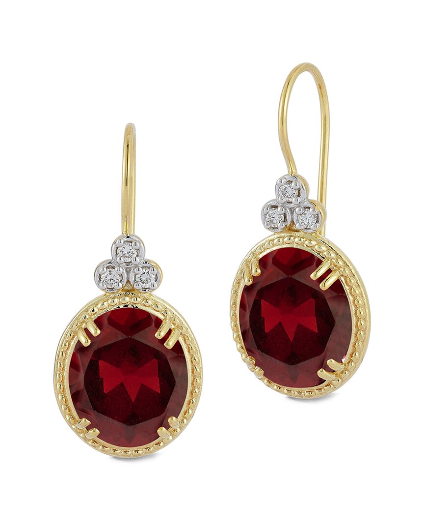 I. Reiss 14k 10.48 Ct. Tw. Diamond & Garnet Drop Earrings
