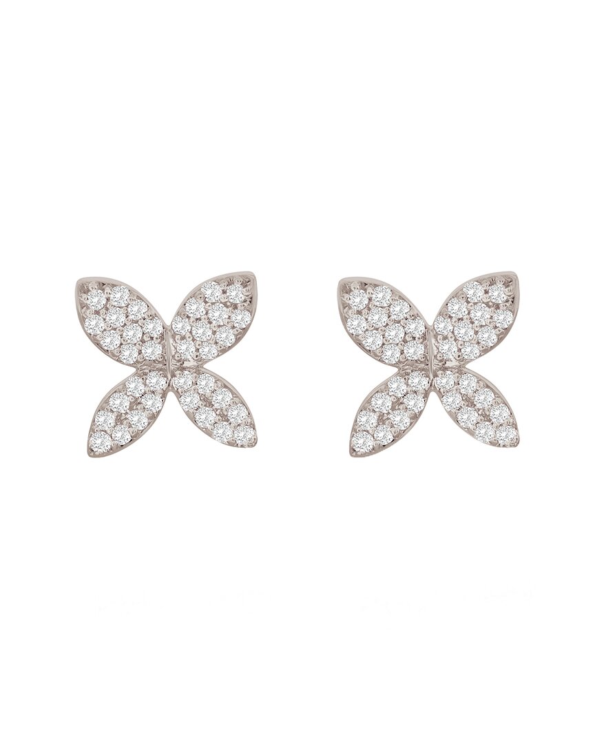 Suzy Levian 14k 0.15 Ct. Tw. Diamond Marquise Flower Studs