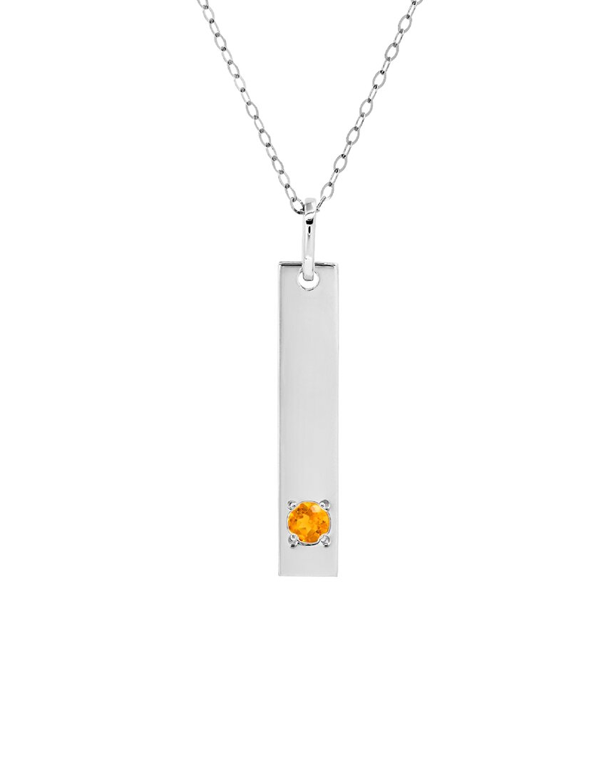 Maxcolor 14k 0.08 Ct. Tw. Citrine Pendant Necklace