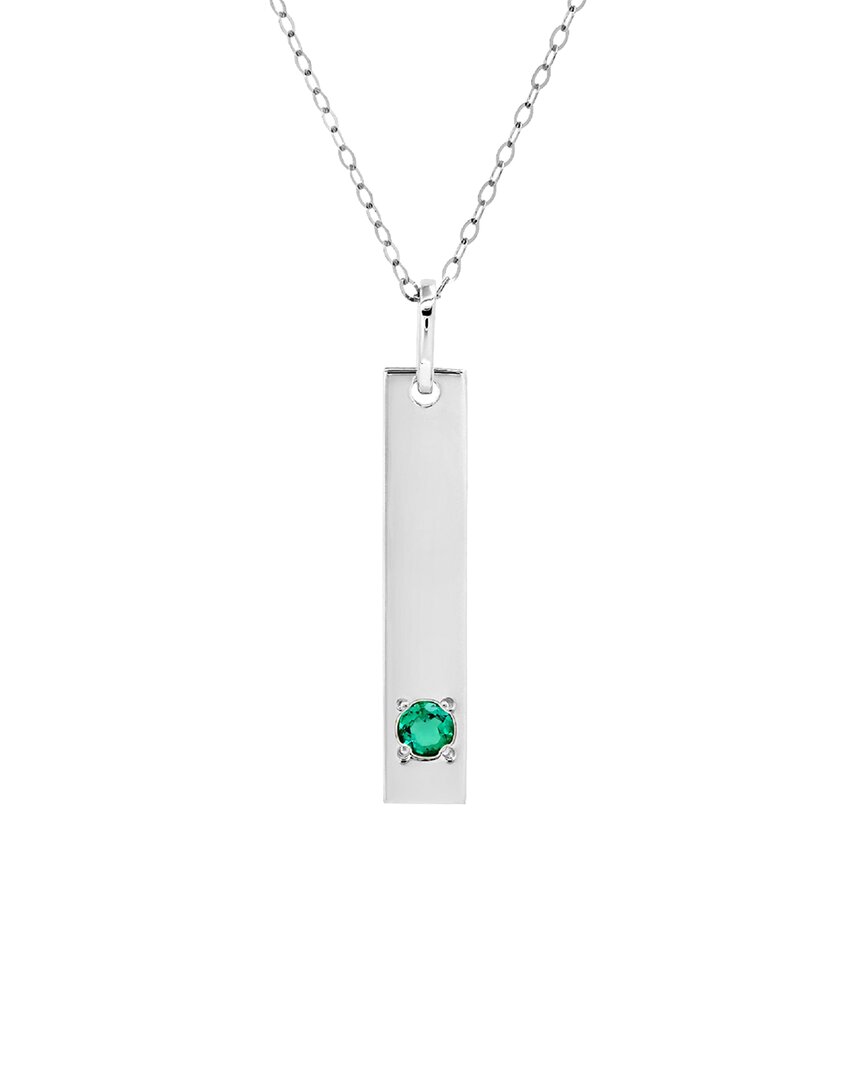 Maxcolor 14k 0.07 Ct. Tw. Lab-grown Emerald Pendant Necklace