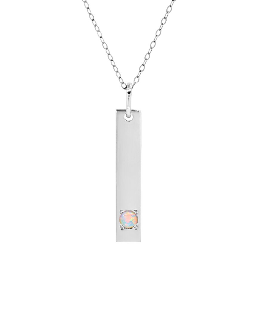 Maxcolor 14k 0.06 Ct. Tw. Lab-grown Opal Pendant Necklace