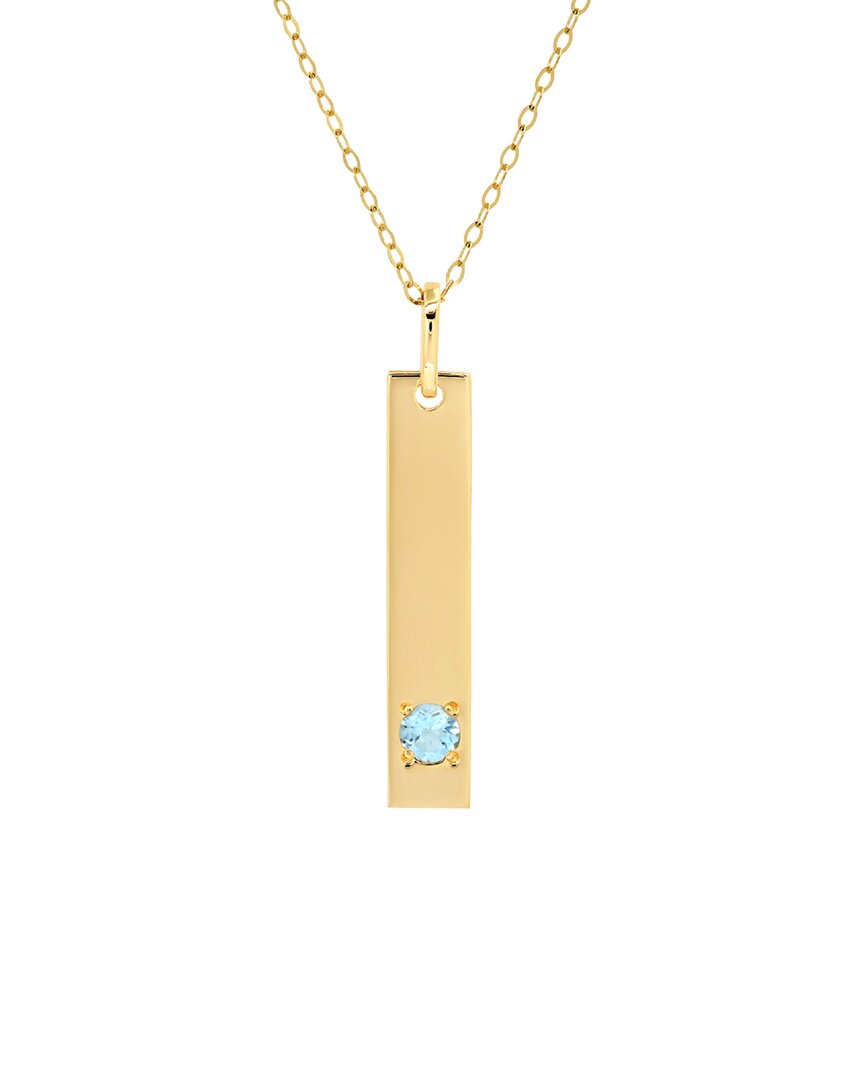 Maxcolor 14k 0.07 Ct. Tw. Aquamarine Pendant Necklace