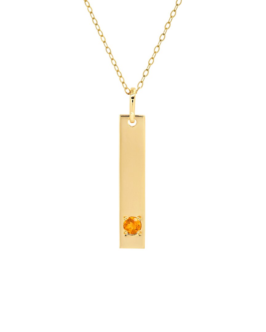 Maxcolor 14k 0.08 Ct. Tw. Citrine Pendant Necklace