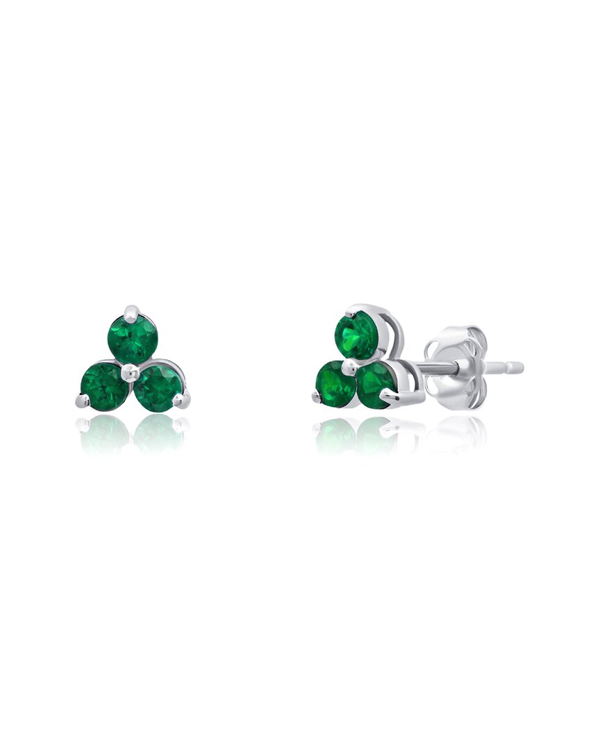 Maxcolor 14k 0.30 Ct. Tw. Lab-grown Emerald Studs
