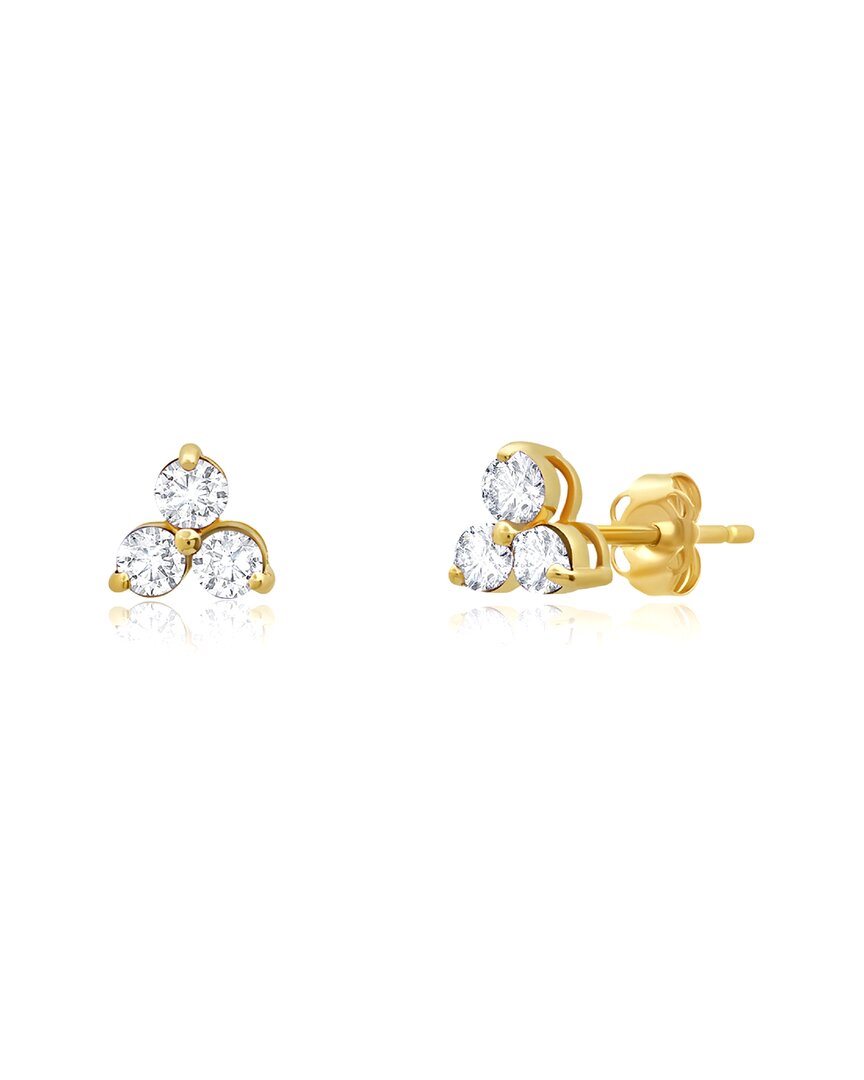 Maxcolor 14k 0.35 Ct. Tw. Lab-grown White Sapphire Studs