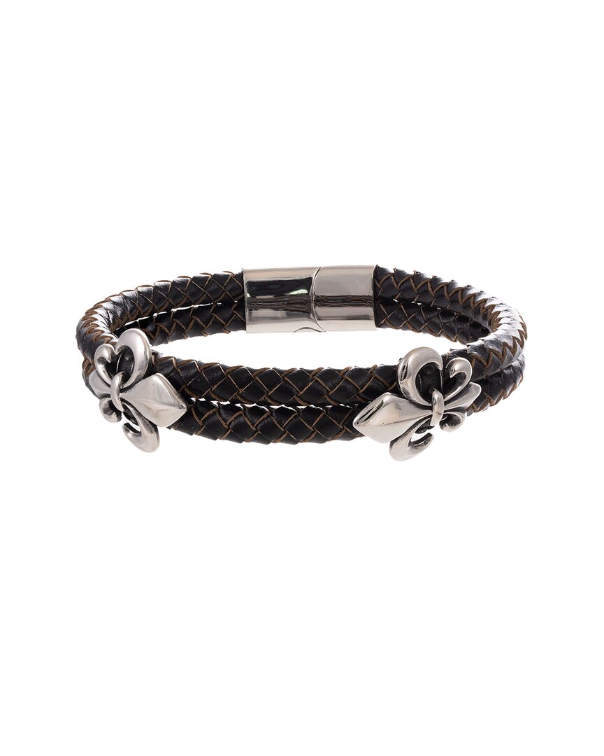 Meira T Silver Fleur De Lis Bangle Bracelet