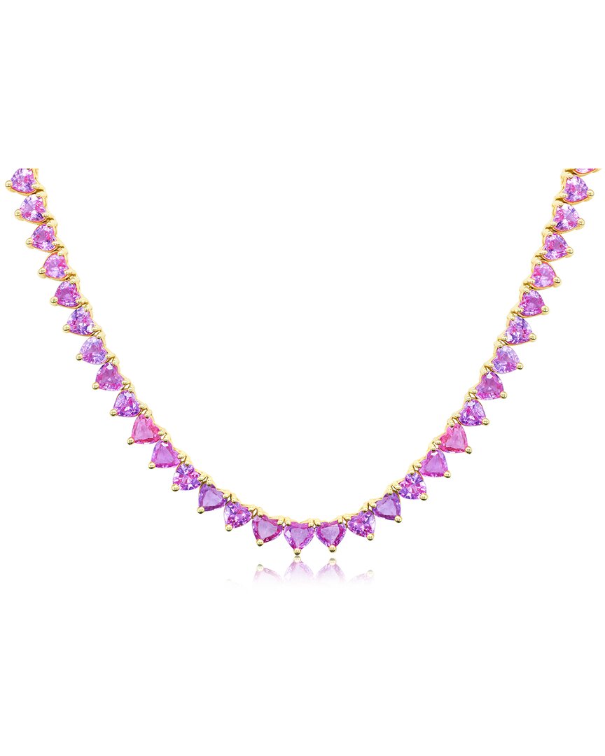 Diana M. Fine Jewelry 18k 73.36 Ct. Tw. Diamond & Pink Sapphire Tennis Necklace