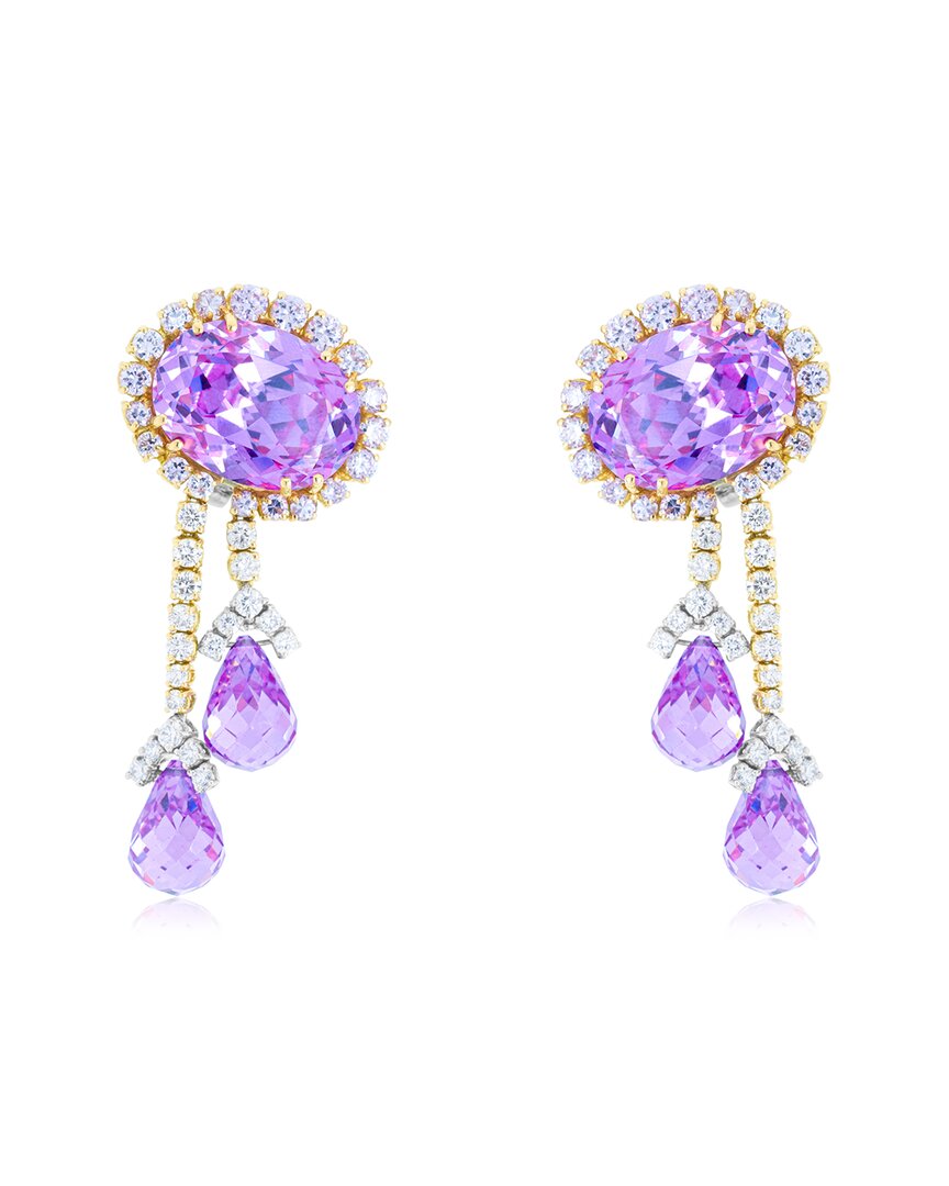 Diana M. Fine Jewelry 18k Rose Gold 47.00 Ct. Tw. Diamond & Quartz Drop Earrings