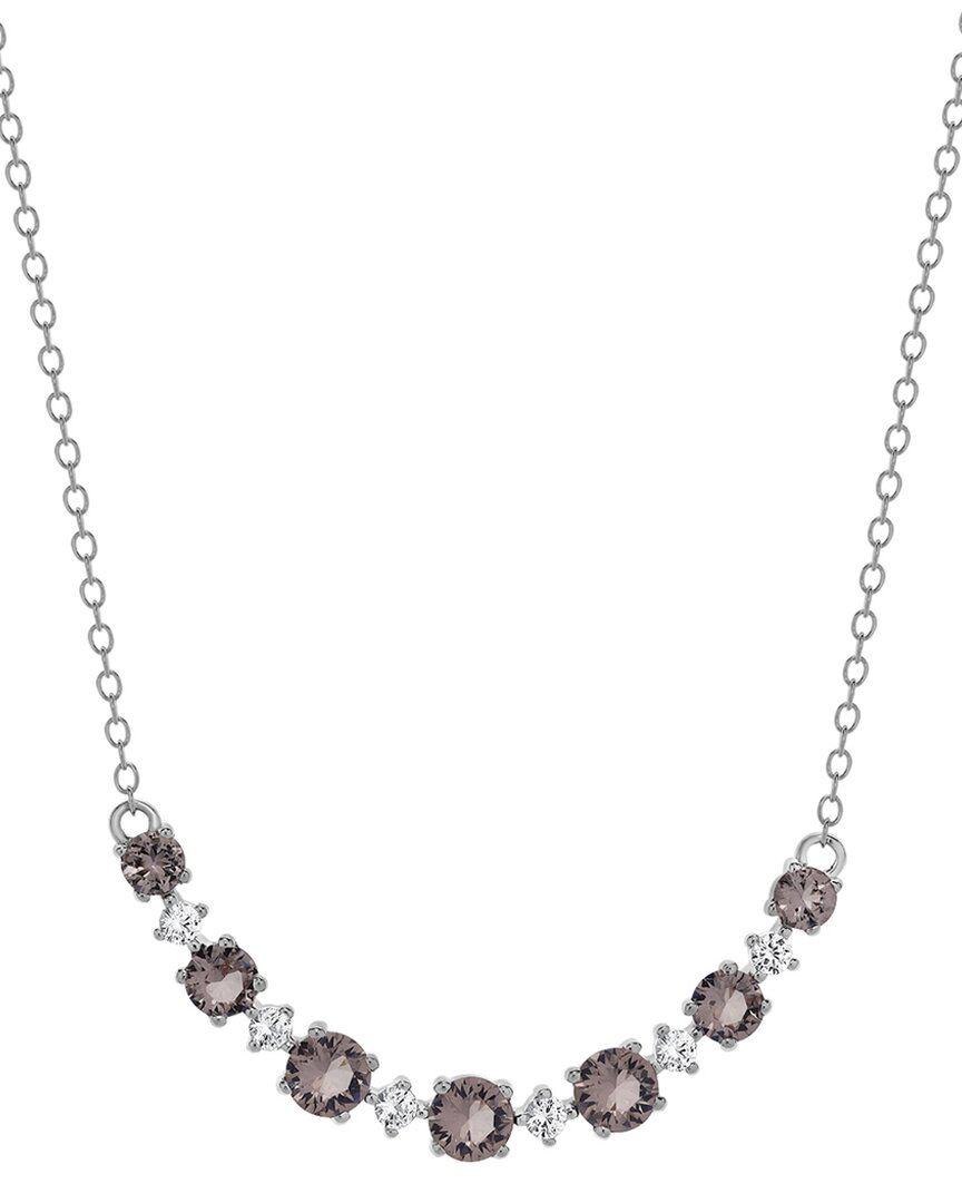 Lab Grown Gemstones Silver Lab-grown Diamond & Gemstone Necklace