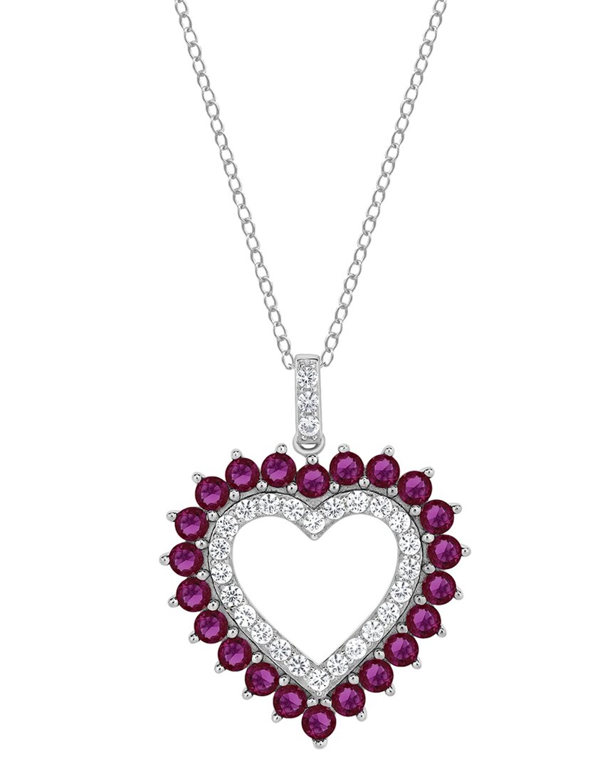 Lab Grown Gemstones Silver Lab-grown Diamond & Gemstone Pendant