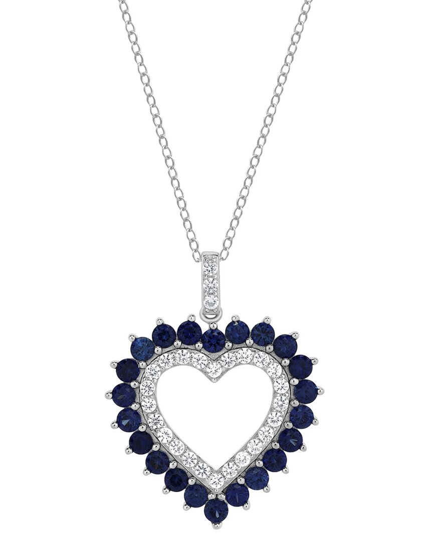 Lab Grown Gemstones Silver Lab-grown Diamond & Gemstone Pendant