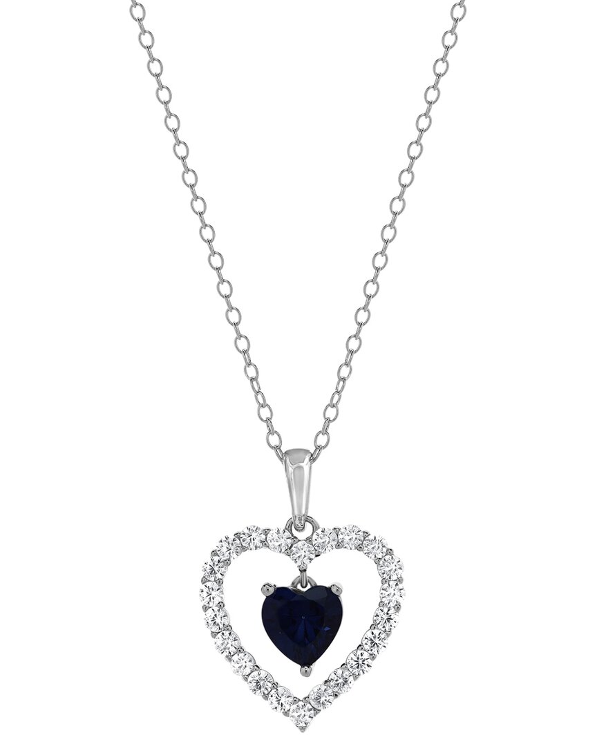Lab Grown Gemstones Silver Lab-grown Diamond & Gemstone Pendant