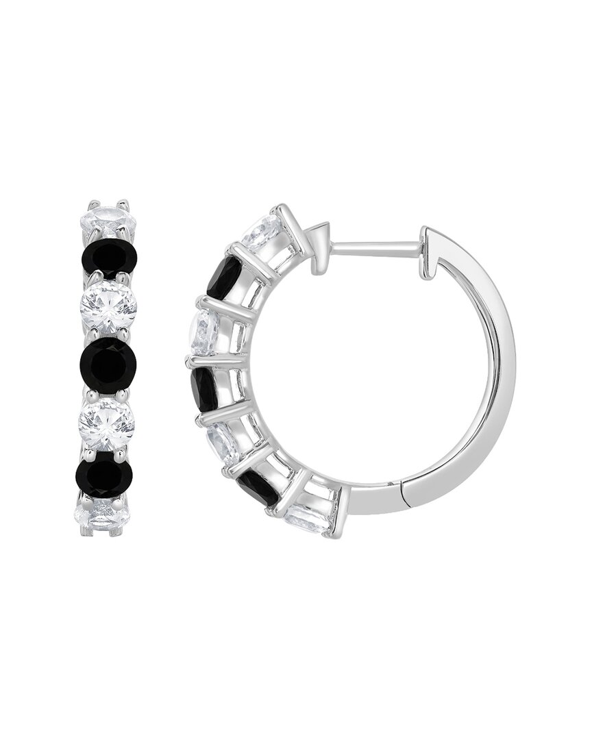 Lab Grown Gemstones Silver Lab-grown Diamond & Gemstone Hoops