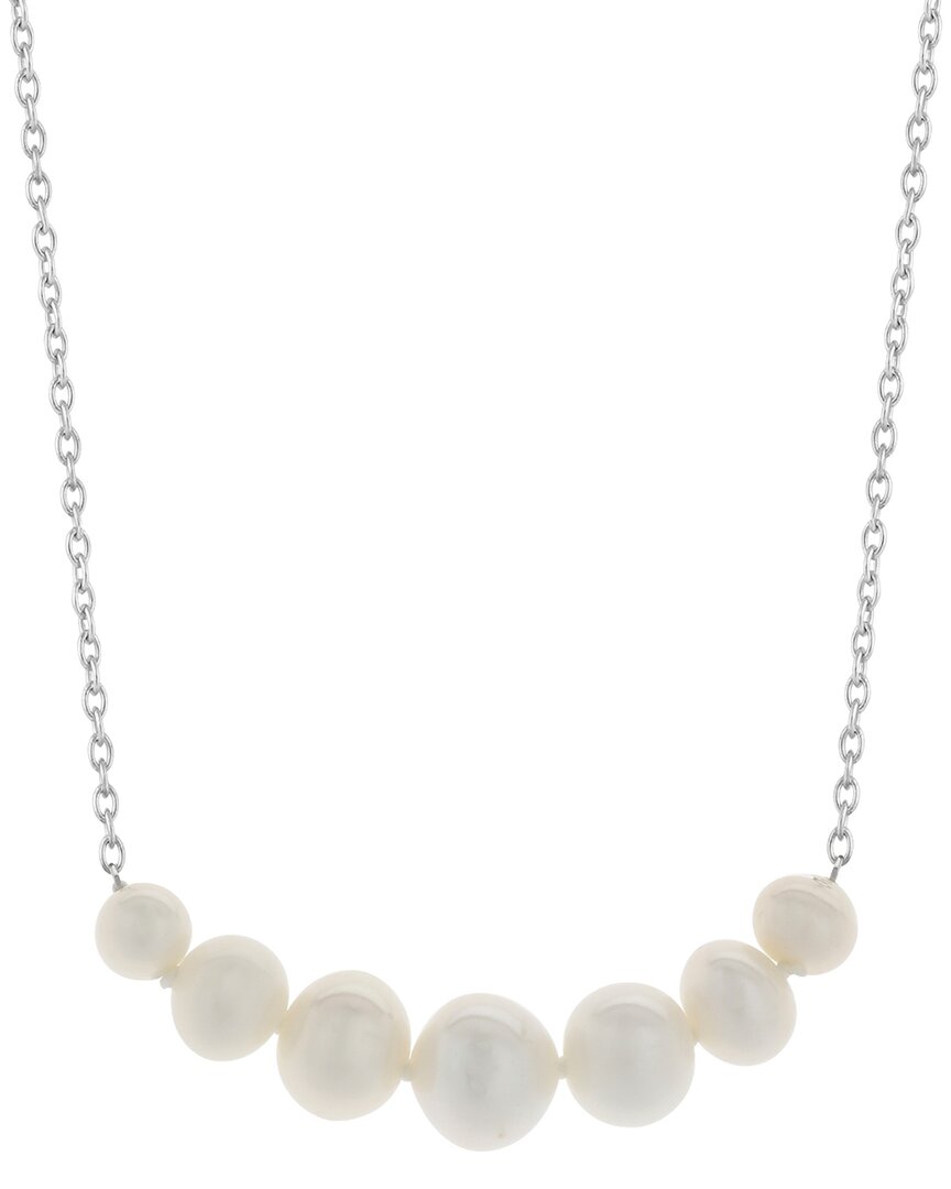 Pearls Silver Lab-grown Diamond & Pearl Pendant