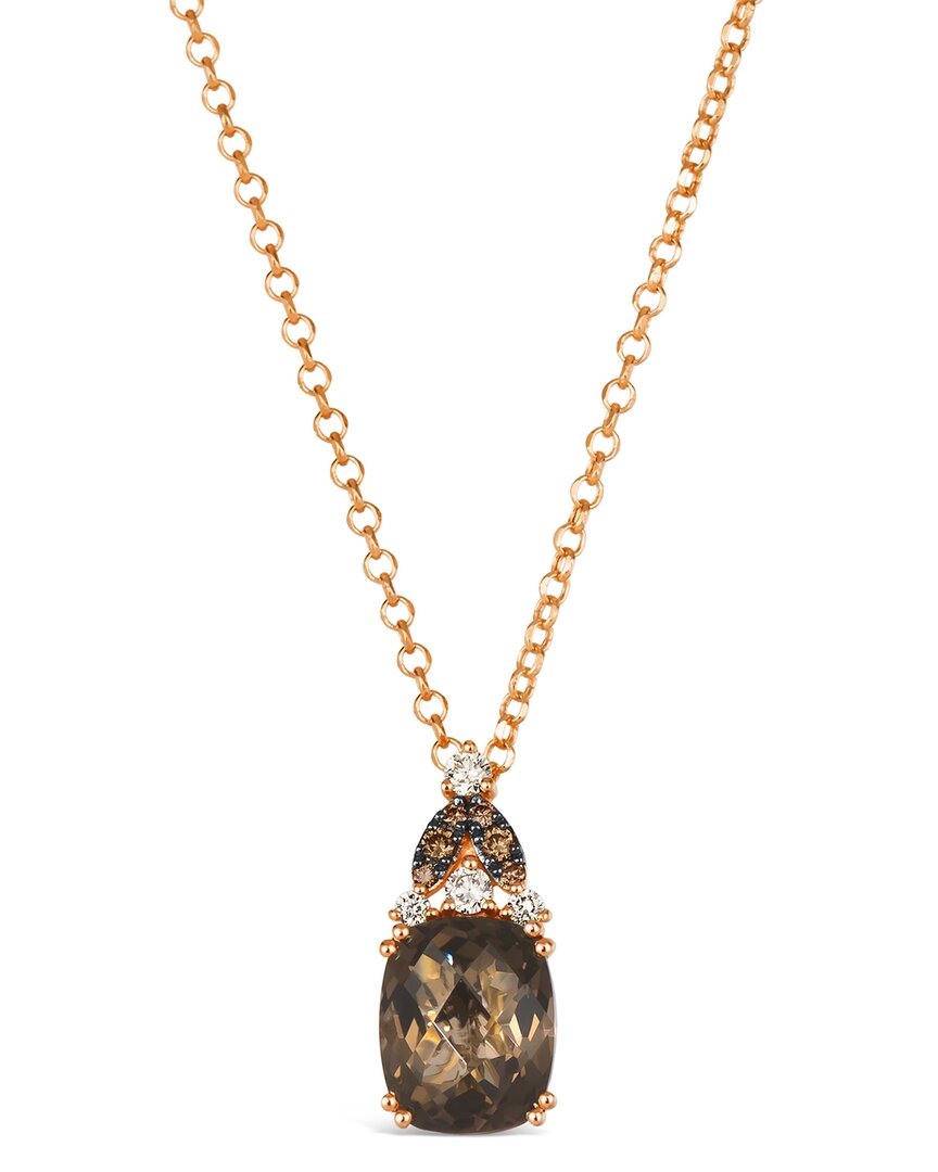 Le Vian ® Mosaic Collection 14k Rose Gold 2.76 Ct. Tw. Diamond & Smoky Quartz Pendant