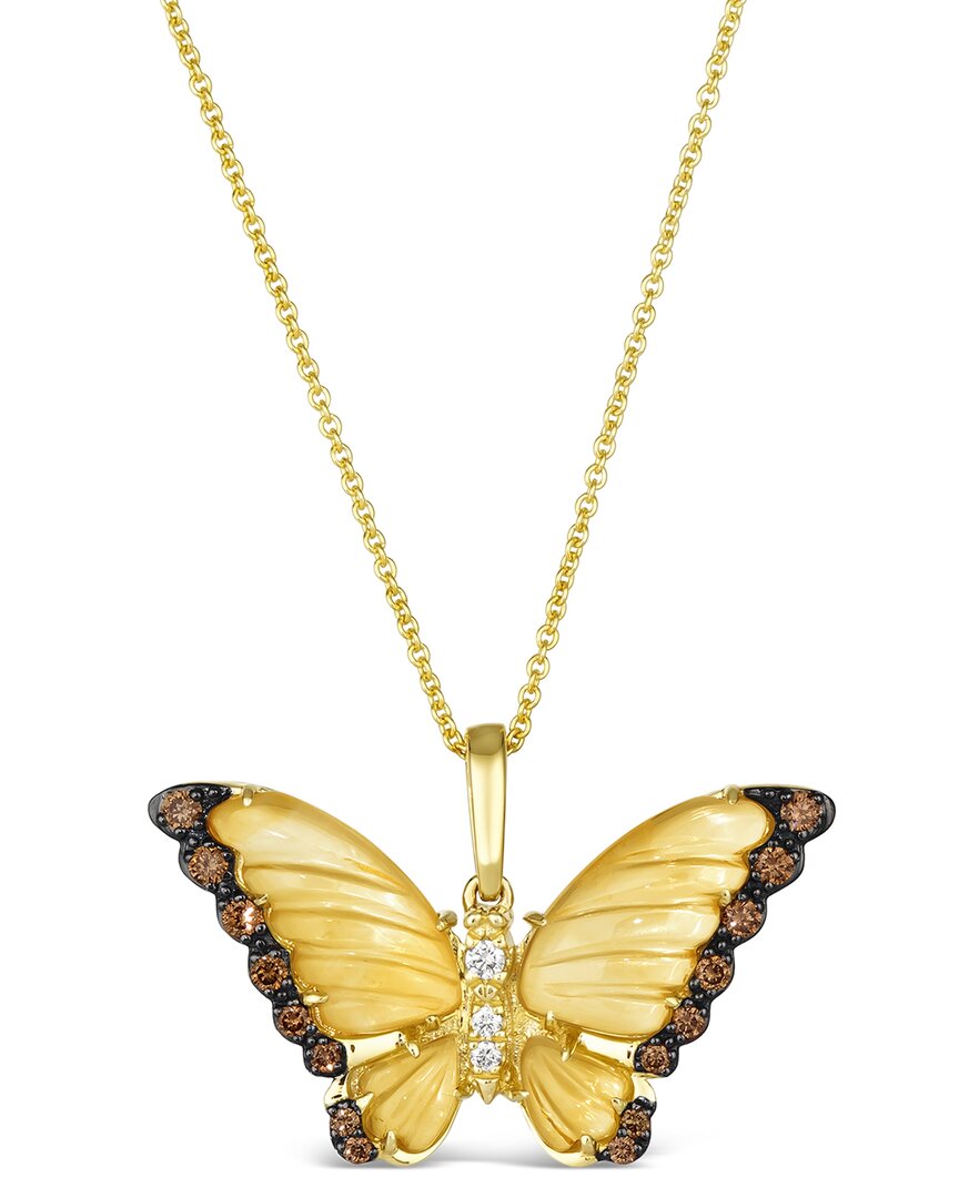 Le Vian ® Butterfly Away 14k 3.69 Ct. Tw. Diamond & Citrine Pendant