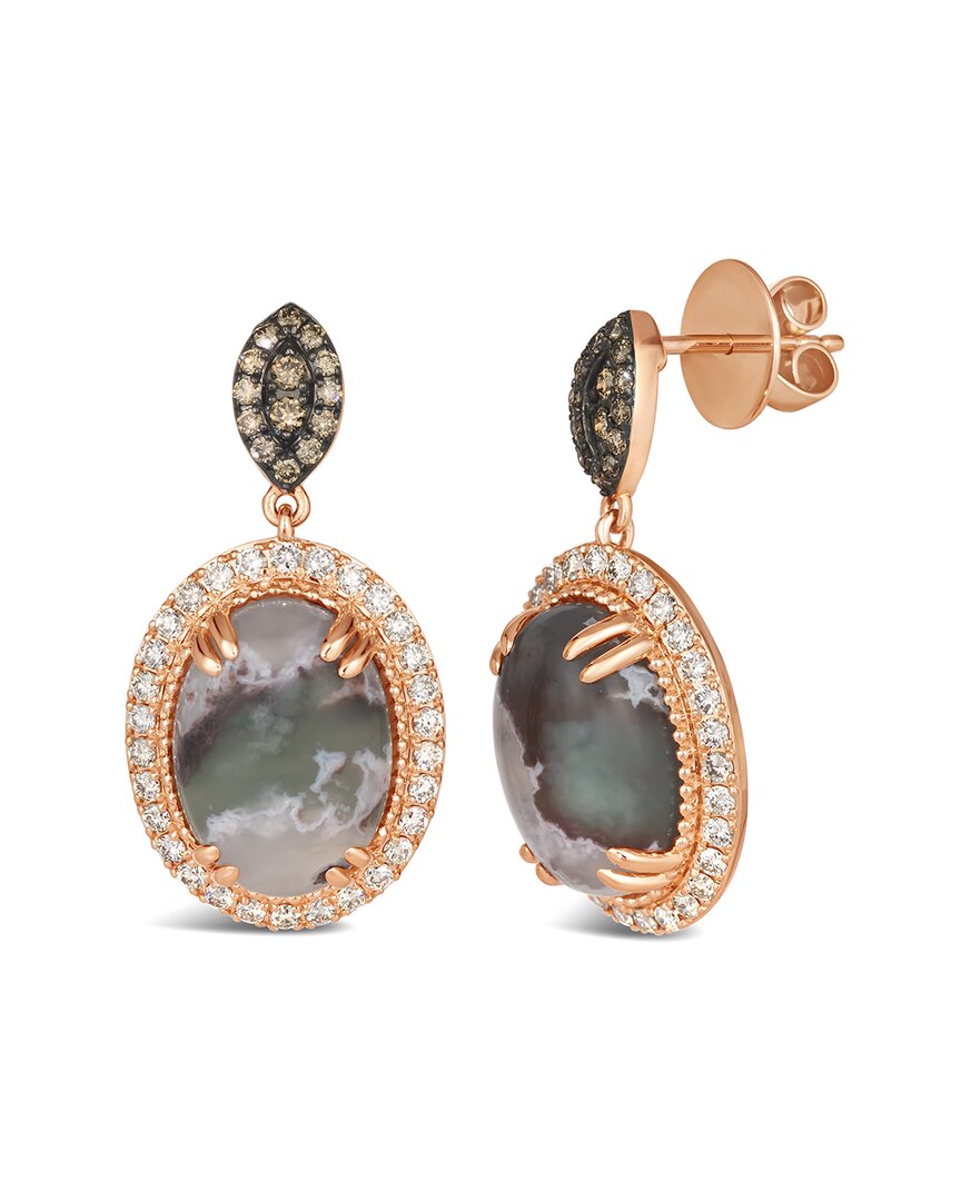 Le Vian ® Peacock Aquaprase™ 14k Rose Gold 10.37 Ct. Tw. Diamond & Aquaprase Earrings