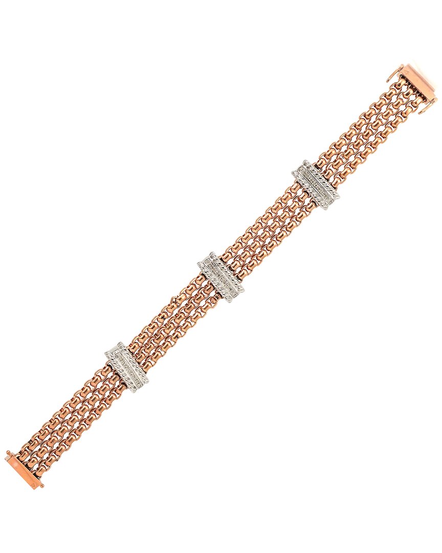 Diamond Select Cuts Silver & Stainless Steel 0.05 Ct. Tw. Diamond Bracelet