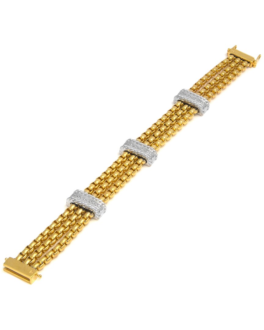 Diamond Select Cuts Silver & Stainless Steel 0.05 Ct. Tw. Diamond Bracelet