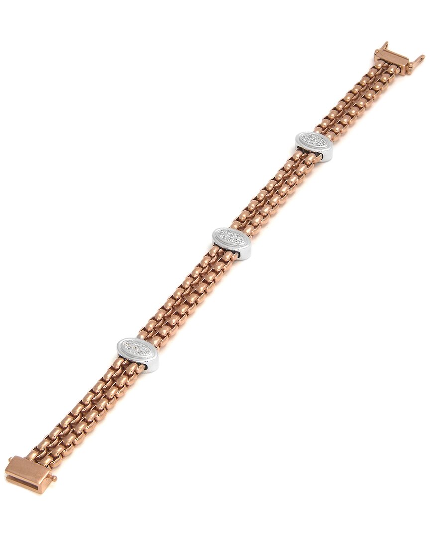Diamond Select Cuts Silver & Stainless Steel 0.06 Ct. Tw. Diamond Bracelet