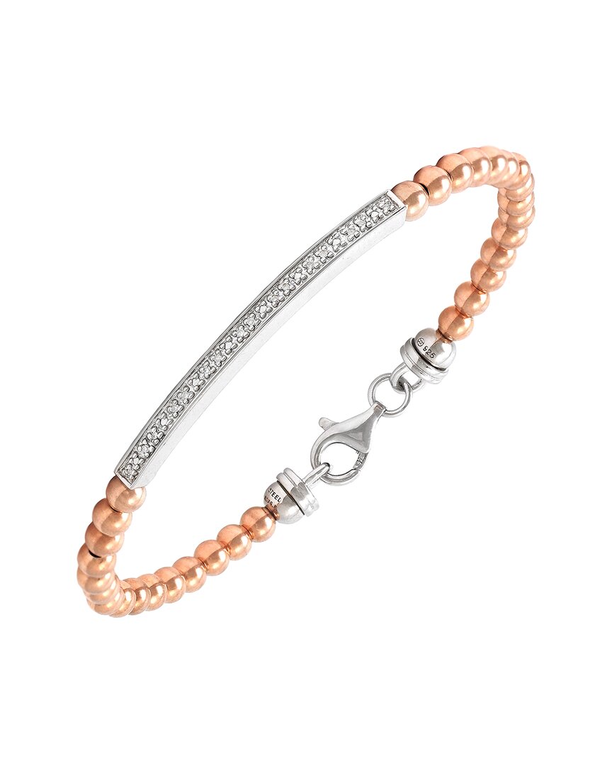 Diamond Select Cuts Bar Silver 0.05 Ct. Tw. Diamond Bangle Bracelet