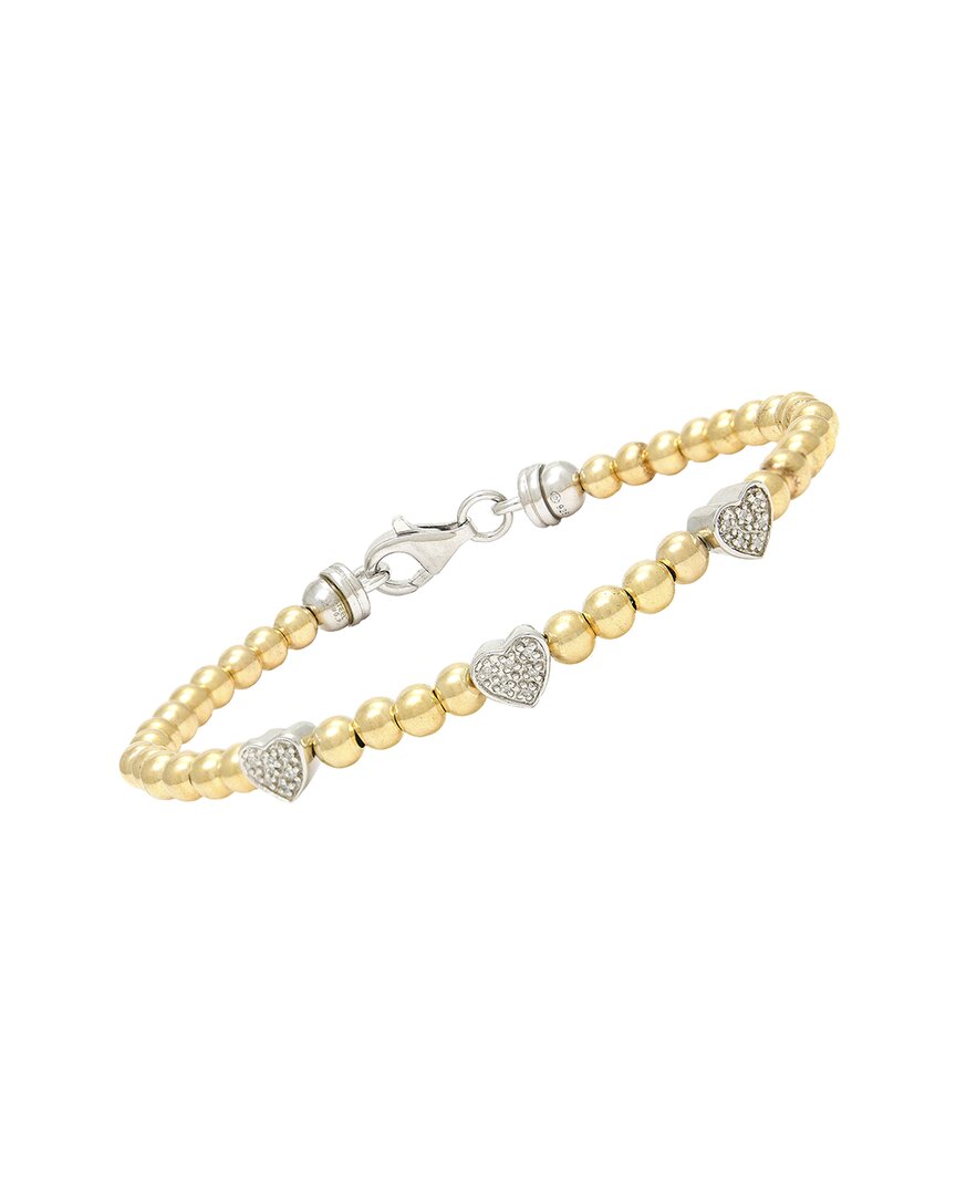 Diamond Select Cuts Heart Silver 0.05 Ct. Tw. Diamond Bangle Bracelet