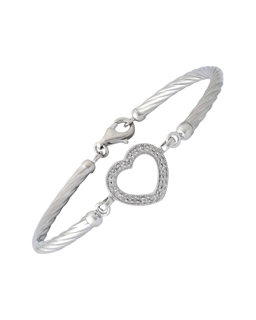Diamond Select Cuts Heart Silver 0.10 Ct. Tw. Diamond Bracelet