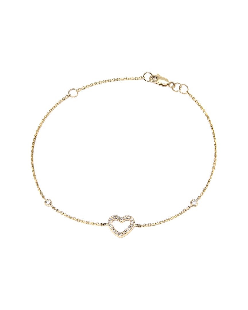 Diamond Select Cuts Heart 14k 0.09 Ct. Tw. Diamond Bracelet