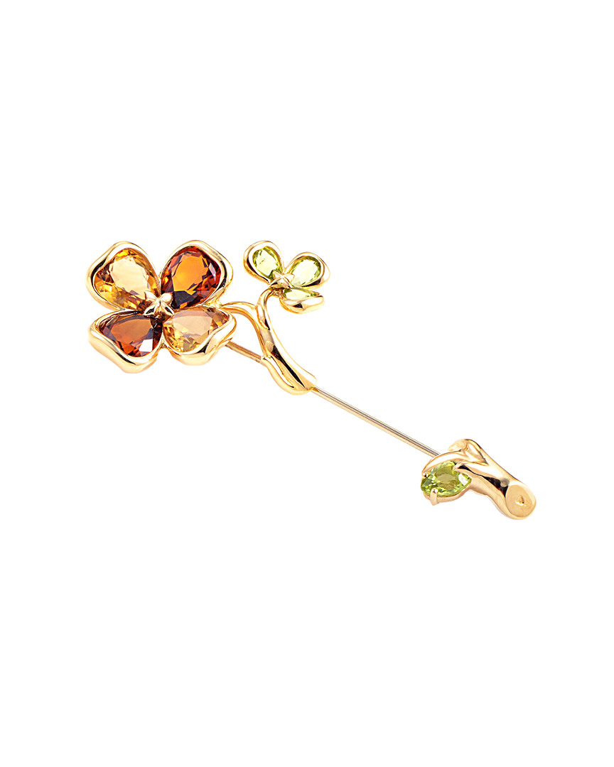 Image of Chanel K Gold Topaz Pin