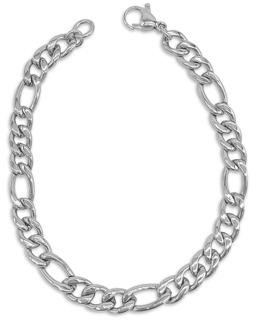 Shop Adornia Rhodium Plated Figaro Chain Bracelet