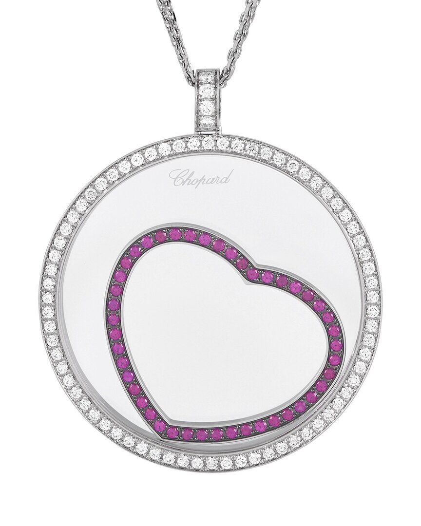 CHOPARD CHOPARD HAPPY 18K 2.24 CT. TW. DIAMOND & RUBY NECKLACE
