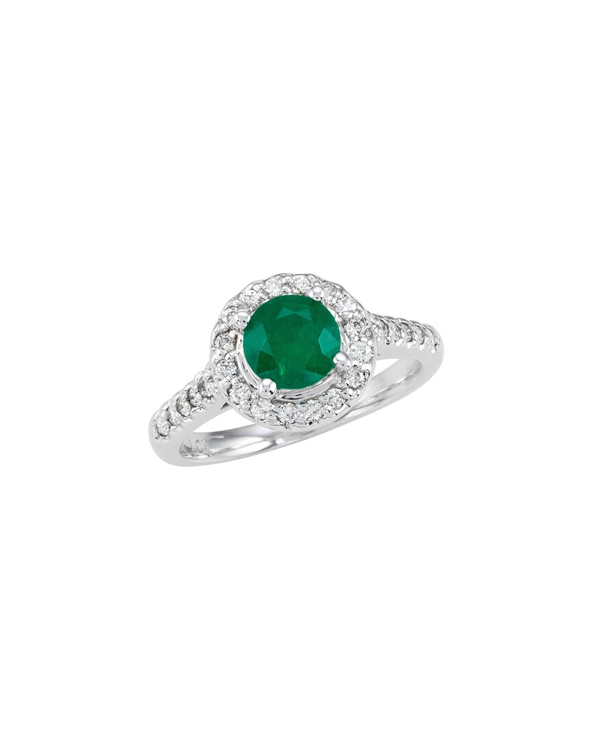 Levaron 14k 1.10 Ct. Tw. Diamond & Emerald Ring In Green