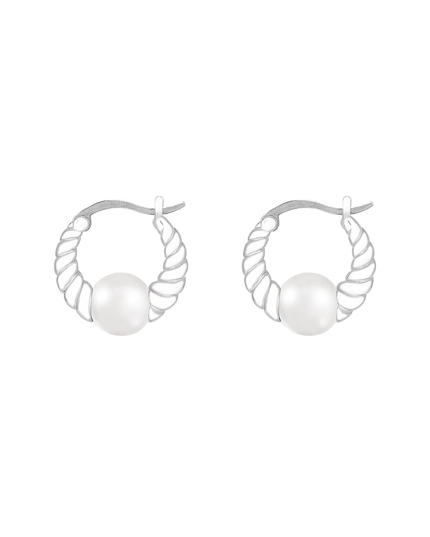 Splendid Pearls Silver 8-8.5mm Pearl Earrings