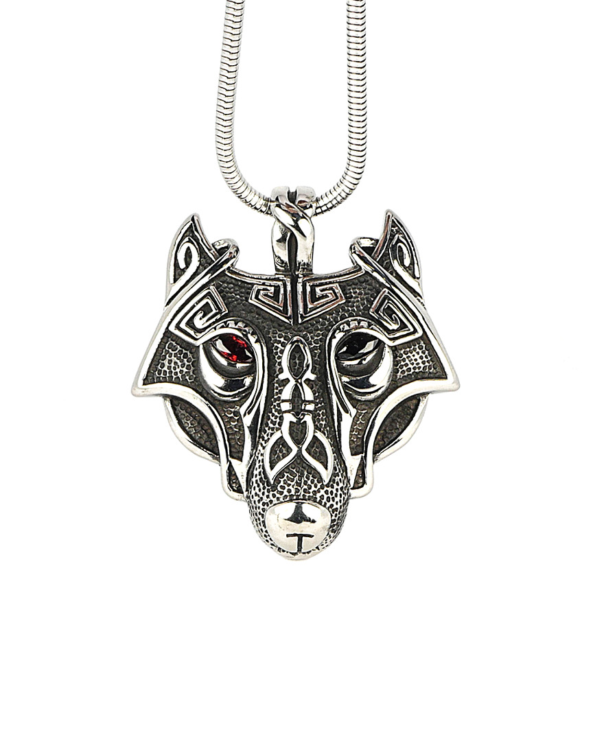 Dell Arte Stainless Steel Viking Wolf Necklace