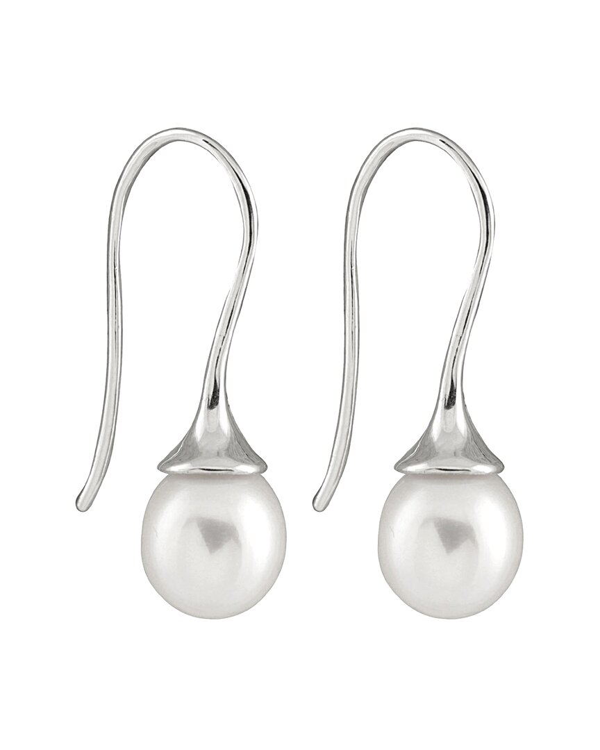 Splendid Pearls Silver 8-8.5nn Freshwater Pearl Drop Earrings