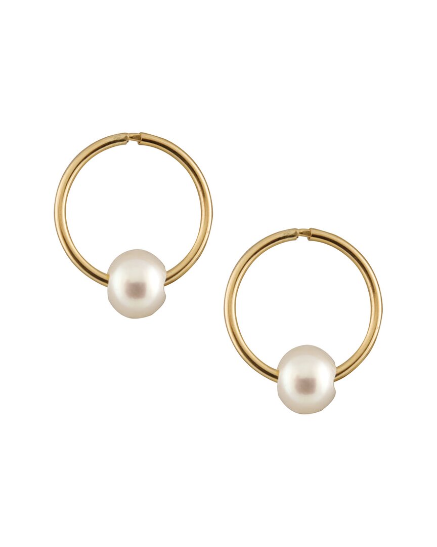 Splendid Pearls 14k Yellow Gold 5-5.5mm Freshwater Pearl Drop Earrings