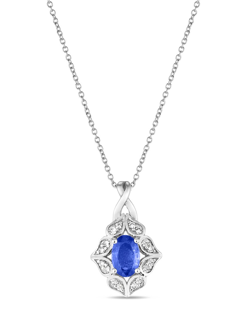 LE VIAN LE VIAN® 14K 0.63 CT. TW. DIAMOND & SAPPHIRE PENDANT