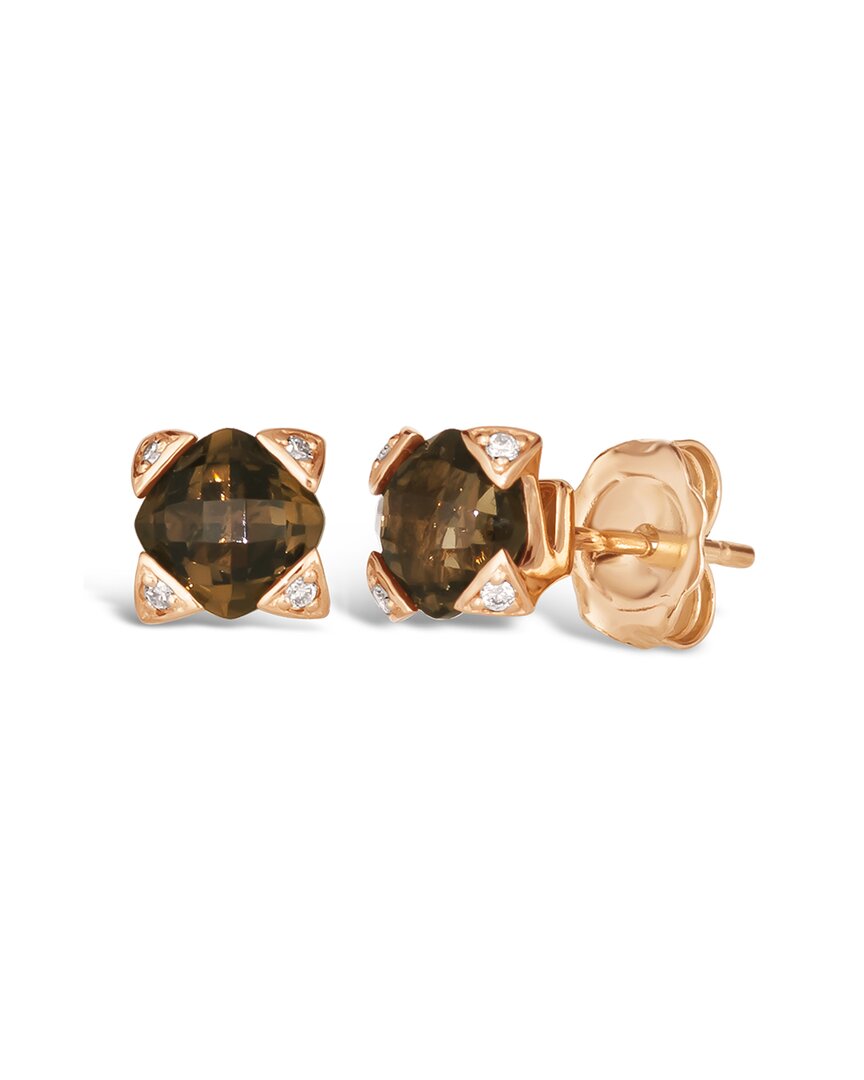 Le Vian ® 14k Rose Gold 0.93 Ct. Tw. Diamond & Smoky Quartz Earrings