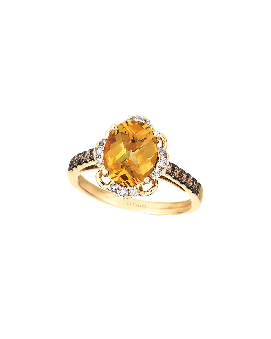 Le Vian ® 14k 2.90 Ct. Tw. Diamond & Citrine Half-eternity Ring