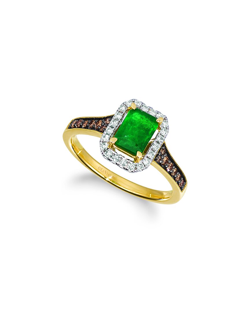 Le Vian ® Balance 14k Two-tone 1.01 Ct. Tw. Diamond & Emerald Half-eternity Ring
