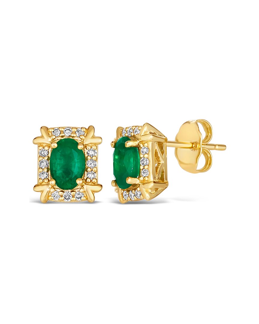 Le Vian ® 14k 0.77 Ct. Tw. Diamond & Emerald Earrings In Gold