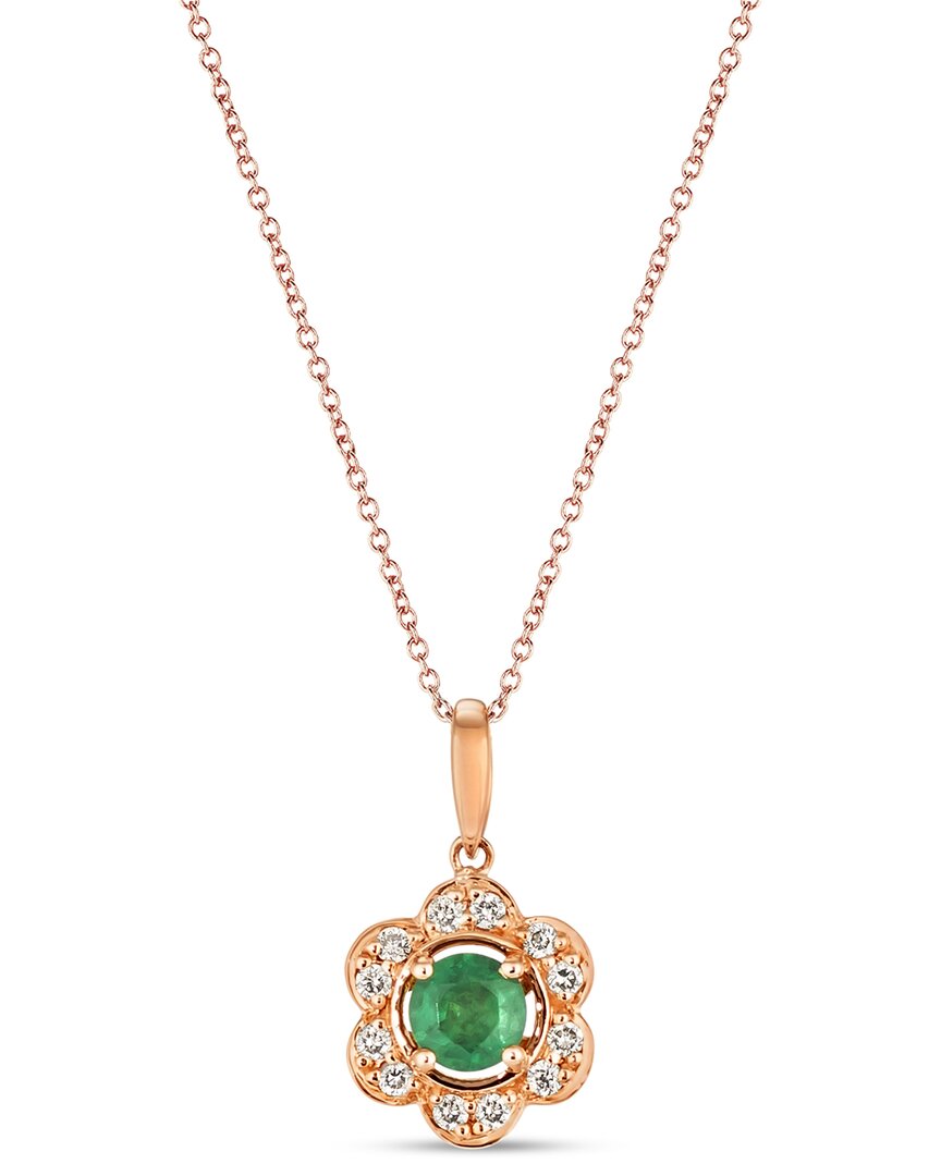 Le Vian Costa Smeralda Emeralds Pendant Set In 14k Strawberry Gold
