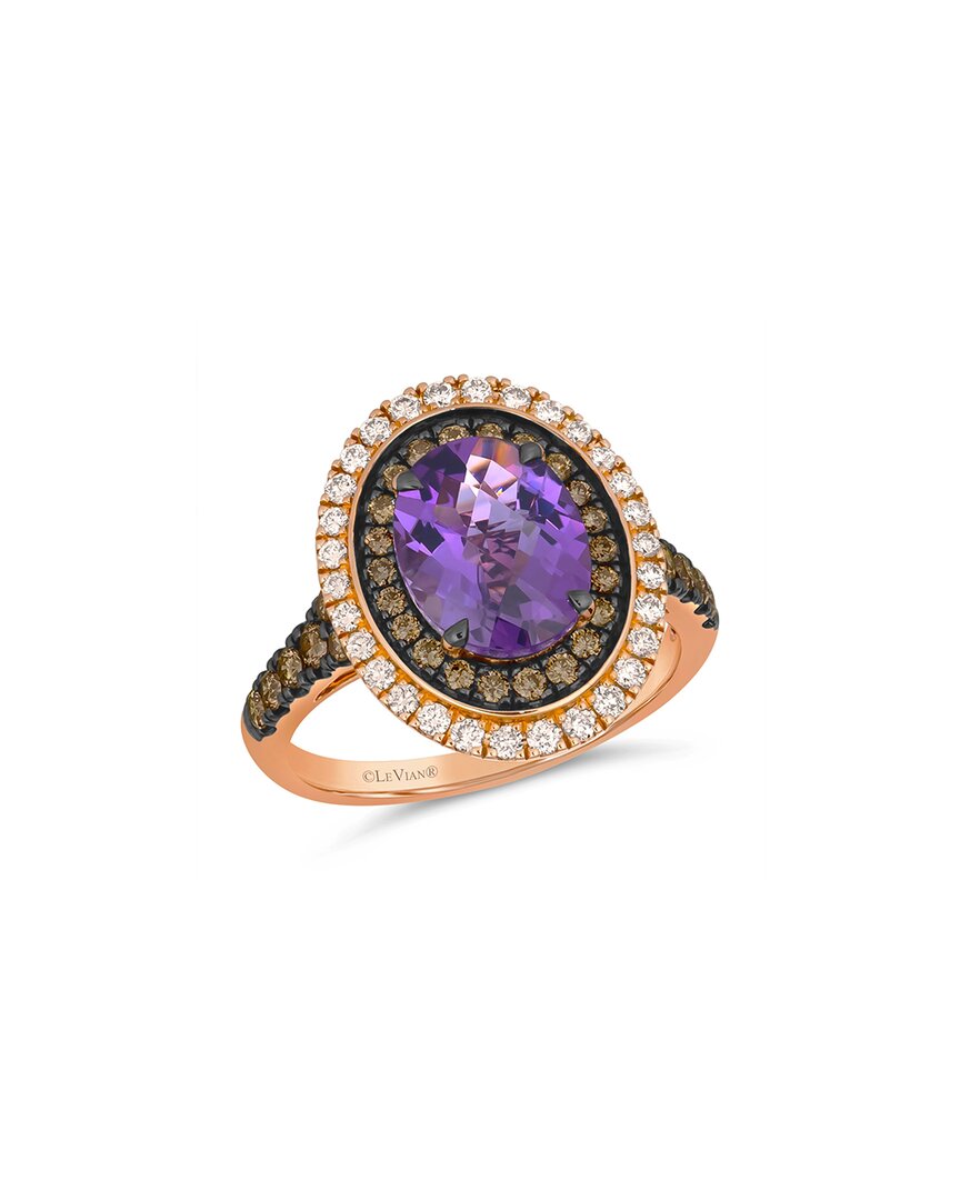 Le Vian ® Modern Romance 14k Rose Gold 3.03 Ct. Tw. Diamond & Amethyst Half-eternity Ring
