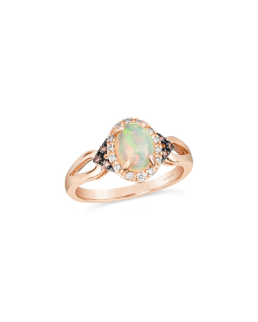 Le Vian ® 14k Rose Gold 0.77 Ct. Tw. Diamond & Opal Half-eternity Ring
