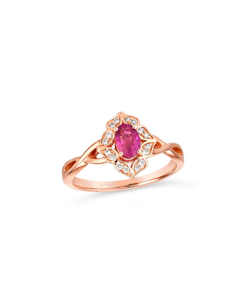 Le Vian Ladies Passion Ruby Rings Set In 14k Strawberry Gold